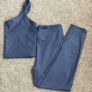 Blue High-Waist Leggings for Yoga